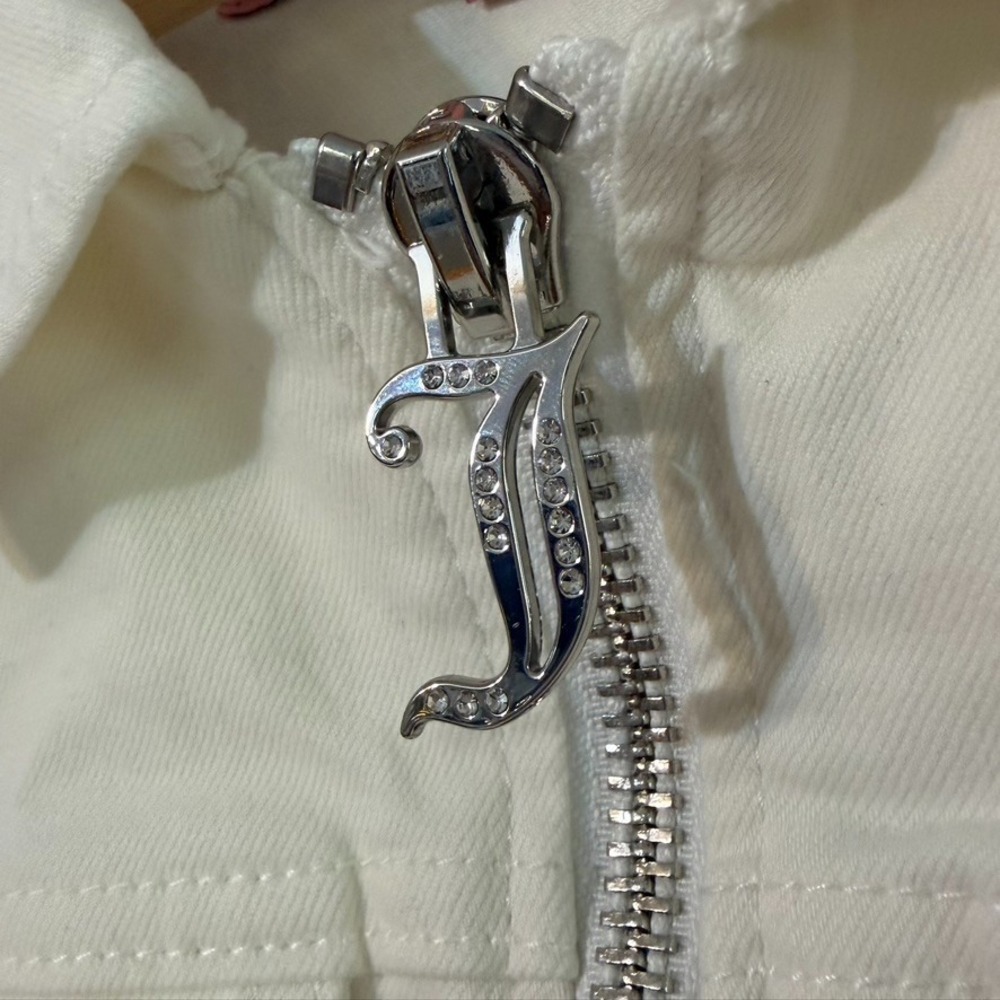 Juicy Couture White Denim Vest Women's Size M - Picture 6 of 7